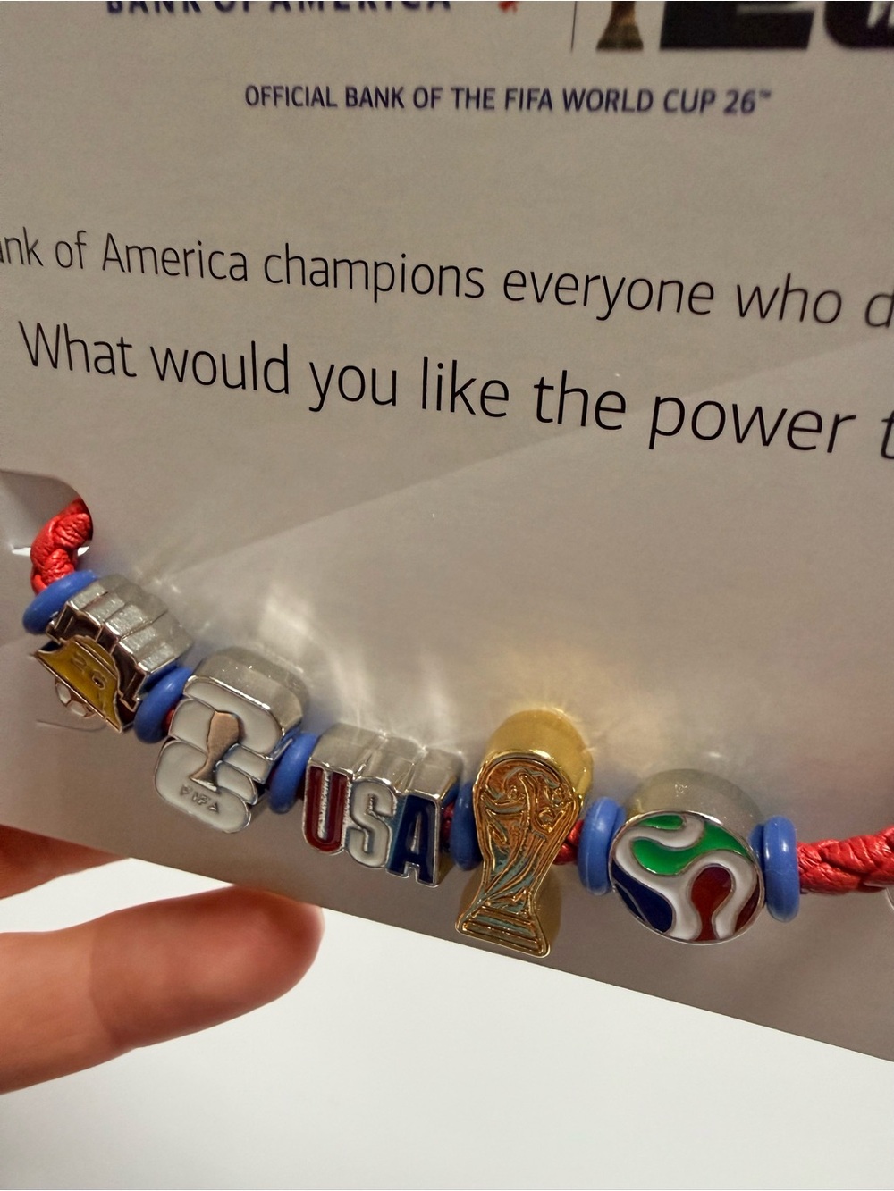 Official FIFA World Cup 26 Bank of America Fan Band Charm Bracelet - Picture 5 of 7